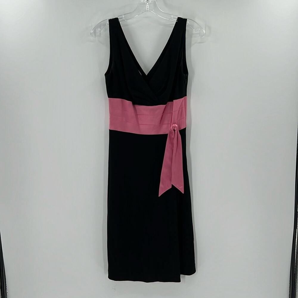 Kay Unger Women's Sheath Dress - Black/Pink - 4